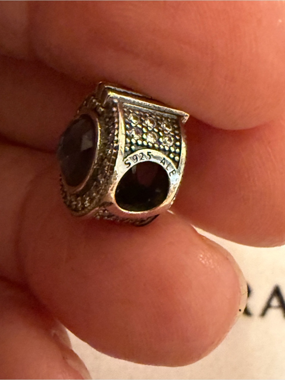 Pandora Silver Blue Faceted Crystal Halo Charm - Picture 7 of 15